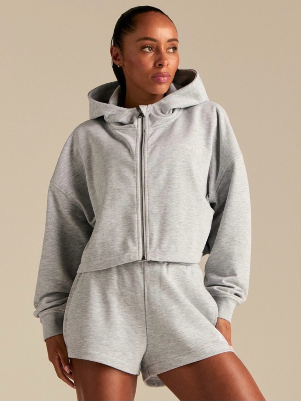 NWT [Women’s Best] Comfort Lightweight Draw Hem Hoodie in Grey Marl Women’s L